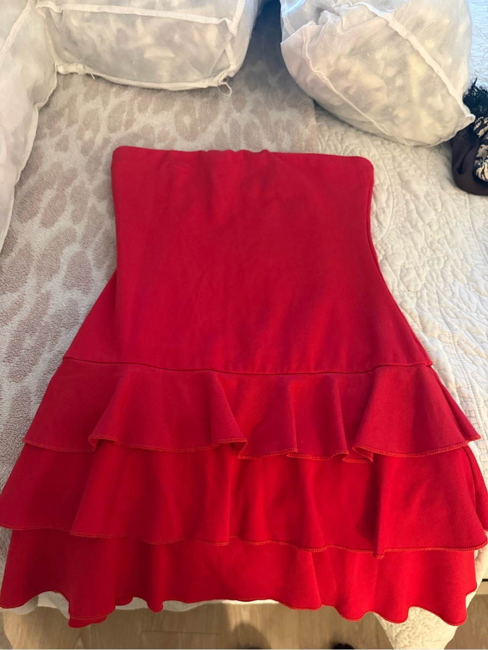 21 saints mini strapless dress